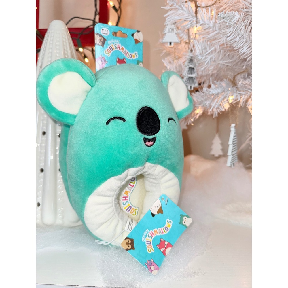 Squishmallows‎ Teal Koala Plush Slippers Size 11-12 Kids